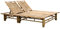 Tidyard Chaise Longue pour 2 Personnes Bambou, Bain de Soleil inclinable de Jardin Extérieur, Lit de Jardin Transat de Plage Relax pour Camping, Balcon, Terrasse