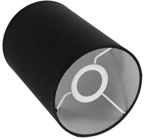 Alipis Abat-jour Décoratif Rond Pour Lampe E27 Taille Petite En Tissu Noir Design Simple Pour Salon Et Chambre Accessoire De Lampe Élégant