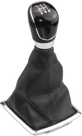 Schaltknauf Für Ford Für Focus 2 MK2 FL C-MAX 2006 2007 2008 2009 2010 2011 MK3 MK4 MK7 Galaxy 5/6 Gang Schaltknauf Hebel Handball Gamasche Boot Leder Abdeckung Schalthebel(-Black 5-Speed)