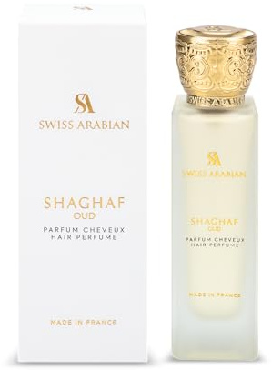 Swiss Arabian Shaghaf Oud Haarnebel Unisex 50ML – Safran, Agarholz und Oud Duft – Nährende Glanz, UV-Schutz und Weichheit für luxuriöses Haar