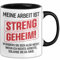 Büro Meine Arbeit Ist Streng Geheim Tasse Geschenk Lustiger Spruch Büro Arbeitskollegen Kaffee-Becher (Schwarz)