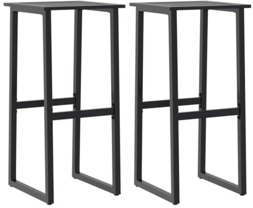 vidaXL Barhocker 2 STK. Schwarz 38x38x80 cm Pulverbeschichteter Stahl