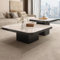 STCERY Couchtisch 2er Set, Wohnzimmertisch, Moderner Couchtisch Quadratisch Funktionscouchtisch, Beistelltisch Marmor Optik, für Wohnzimmer, Balkon und Büro(White)