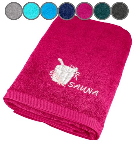 Lashuma Saunahandtuch Damen 100x200 cm, Lillby großes Frottee Saunatuch für Frauen Purpur