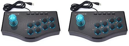Fivetwofive 2X Controlador de Juegos con Cable Rockero de Juego Palanca de Mando USB Arcade Dispositivo USBF para Computador PC Mando de Videojuegos Consola de Juegos