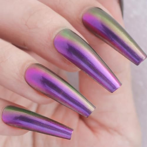 Chameleon Purple Holographic Nail Polish - Quick Dry Nail Varnish with Chrome Effect - Long Lasting Non-Toxic 60 Seconds Nail Polish for Women Girls DIY Manicure and Nail Art