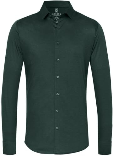 Desoto Hemd Bügelfrei Modern Kent Braun - Grösse - Herren - Bekleidung - Slim-fit - Bügelfreie Baumwolle - Perfekt für Herbst und Winter