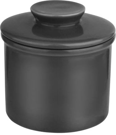 YHNDECO Französische Butterdose, Keramik Butterdose Butterglocke, Butterdose Wassergekühlt, Keramische Butterglocke für Frische und Streichfähige Butter(Schwarz)