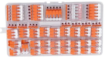 Aqxyju 75 Pz Scatola Leva Elettrica Filo Connettori 2 Porte 3 Porte 5 Porte Cavo Elettrico Morsetto Mini Connettore Rapido Filo Terminale