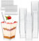 Zeawavsl 50 Stück Desserttasse mit 50 Stück Löffeln, 5OZ/160ML Plastik Desserttasse, Klare Dessertschalen, Dessertschalen Wiederverwendbar, für Mousse Pudding Eiscreme Dessert Party Picknick