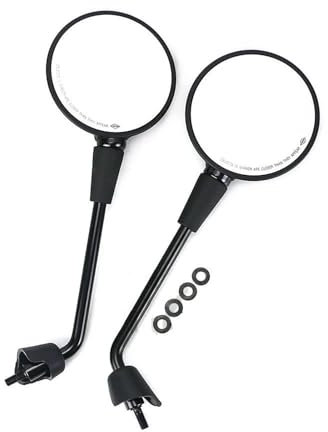 HYRHEV Motorrad Lenker Rückansicht Spiegel Schwarz Edelstahl Für Vespa GTS GTV 250 300 Primavera LX LXV 150 125 Sei Motorrad Rückspiegel(Schwarz)