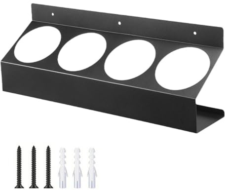Nicear Wall Mount Spray Bottle Holder - Aerosol Can Organizer for Garage & Enclosed Trailer (Black 4 Slots)