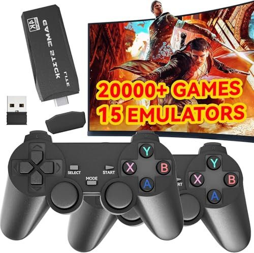 2025 Upgrade Retro Konsole Game Stick, Retrolink 20.300+ Spiele mit 2 Controllern, HDMI Plug & Play Retro Konsole für TV, Geschenk für Familien und Erwachsene