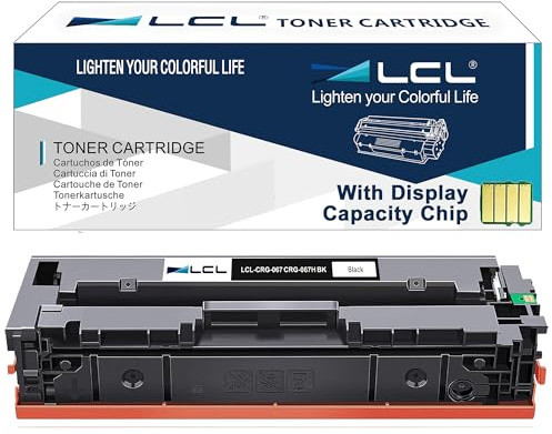 LCL 067h Schwarz Tonerkartusche kompatibel für Canon 067 067h kompatibel für Canon i-SENSYS LBP631Cw LBP633Cdw MF651cw MF655Cdw MF657Cdw (Füllstand anzeigen) (1er-Pack)
