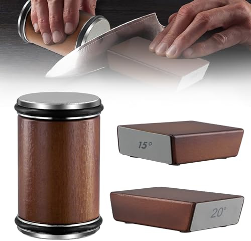 Rolling Knife Sharpener Kit,15, 20 Degree Magnetic Angle Base Hob Knife Sharpener with Rolling Sharpening Discs for Chef Knife Set Sharpening Tool