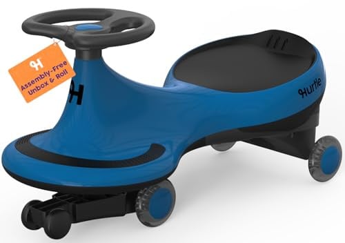 Hurtle Wiggle Car Ride On Toy – Twist Car with Steering Wheels, No Batteries or Pedals, Ride-On Swing Car for Toddlers,Kids Age 2+ (Blue)