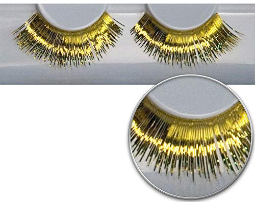 Grimas professionelle Fashionwimpern | Nummer 272 - Gold glänzend & Schwarz | Hochwertige falsche Wimpern in besonderem Design für Karneval, Theater, Halloween und mehr