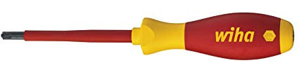 Wiha 32811080 Schraubendreher SoftFinish® electric slimFix PlusMinus/Pozidriv (36329) SL/PZ1 x 80 mm für tiefliegende Schrauben, ergonomischer Griff für kraftvolles Drehen, Allrounder für Elektriker, VDE-geprüft, stückgeprüft
