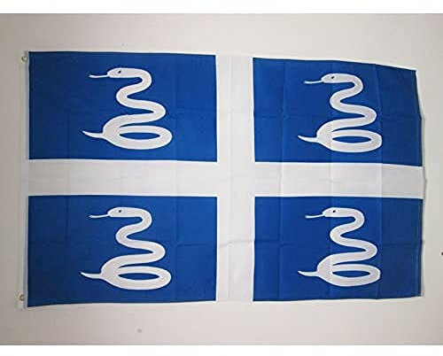 AZ FLAG - Bandera Martinica - 90x60 cm - Bandera De Martinique - Francia 100% Poliéster Con Ojales de Metal integrados - 50g - Colores Vivos Y Resistente A La Decoloración