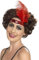 Smiffys Flapper-Stirnband, Rot, mit Feder