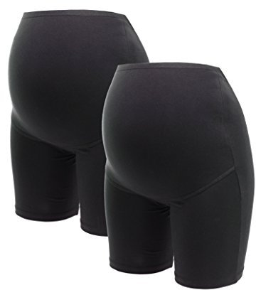 Herzmutter Culotte Maternité Coton - Shorty Culotte Grossesse - Anti Frottement Cuisse - sous-vêtements Maternité - Panty Femme Enceinte - OekoTex100-5020 (L, Noir, 2X)
