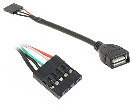 Aukson M31 5-Pin Header auf USB 2.0 Adapter – 20 cm Kabel, USB-Pinheader zu USB-A Buchse, Mainboard Adapter für PC, DIY & Modding