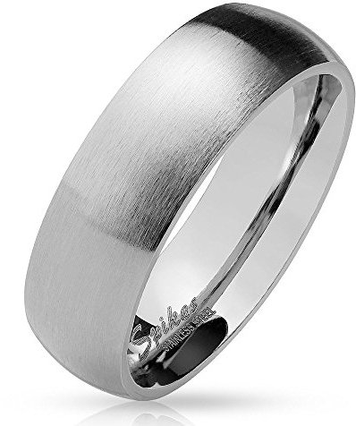 Bungsa 64 (20.4) silberner Ring für Damen & Herren - Silber - Damenring aus Edelstahl matt - Edler Edelstahlring geeignet ALS Verlobungsringe, Freundschaftsringe & Partnerringe