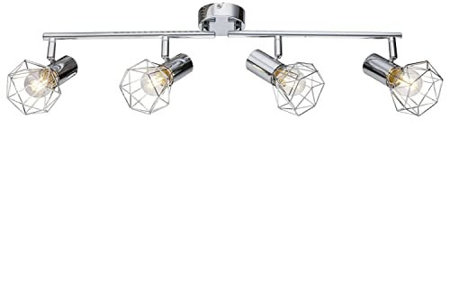 Deckenstrahler 4 Flammig Deckenleuchte 60 cm Deckenlampe (4 Spots, Beweglich, Deckenbeleuchtung, Metall)