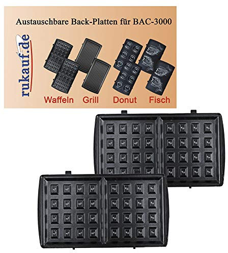 Elektrischer Back-Automat Nussbäcker BAC-3000 Nussmaker Waffeleisen 12er - austauschbare Platten (Waffel)