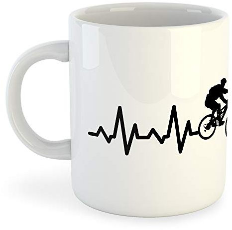 K KRUSKIS - Taza 325 ml Ciclismo MTB Heartbeat
