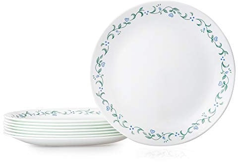 Corelle Vitrelle 8-Piece Dinner Plates Set, Triple Layer Glass and Chip Resistant, Lightweight Round, Country Cottage