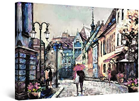 Startonight Impression Sur Toile Couple Marchant - Tableau Abstrait - Decoration Murale Salon Moderne - Image sur Toile - 80 x 120 cm