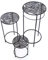 K&L Wall Art 3X Vintage Metalltisch Set Blumenhocker Metall Tischplatte Retro Gartentisch Trio Beistelltisch