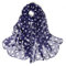 Dancila Dames Foulards En Soie Femmes Floral Imprimé Soie Mousseline De Soie Foulard Écharpe Wrap Foulards Foulard 155 * 50cm Châles Tube Écharpe (Marine)