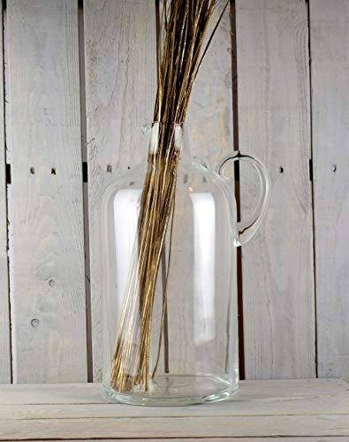 EMH Jarra de cristal transparente decorativa hecha a mano grande, 9 L