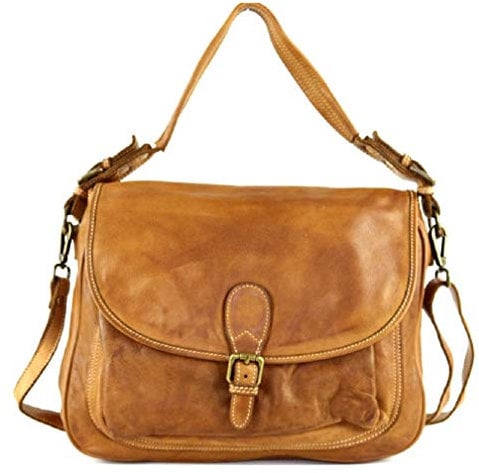 BZNA Bag Vera cognac italy Designer Leder Schulter Ledertasche Umhänge Tasche Handtasche Neu Shopper