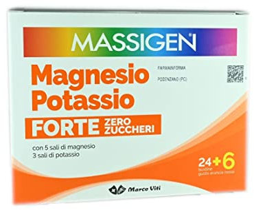 Massigen, Magnesio e Potassio Forte, Integratore 24+6 Bustine Gratis (2)
