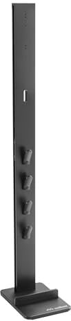 Meliconi Cleaning Tower, Staffa Supporto Organizer per Aspirapolvere, Compatibile con Dyson V6, V7, V8, V10, V11, V15, V12 Slim, Fino a 8 Accessori, Passacavo, Acciaio e Alluminio, Nero