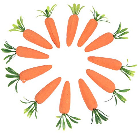 STOBOK 24 Stücke Ostern Karotten Spielzeug 7cm Deko Anhänger Schaum Künstliche Karotte Styropor Form Osterdeko Osterhasen Küche Gefälschte Gemüse für Frühling Dekoration Party Mitgebsel