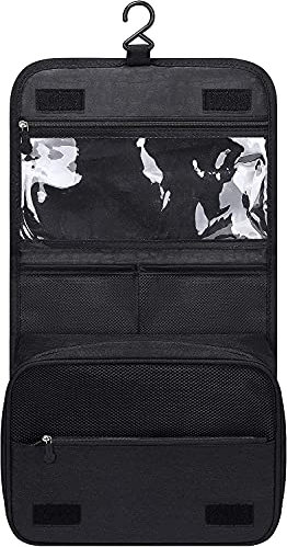Acopton Portable Hanging Travel Toiletry Bag for Men and Womens Waterproof Bathrooom Shower Bag Multifunctional Cosmetic Makeup Organzier (Black)