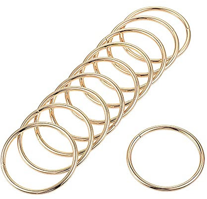 sourcing map 10 Stück O Ringe 1.57(40mm) Metall für Riemen Taschen Gürtel DIY Handwerk Gold Ton