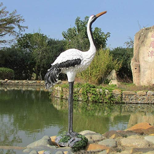 YTOOZ Red-Crowned Crane 1M Statue Outdoor Garden Resin Ornaments Sculpture Bird Model for Home Decoration Collection Gift