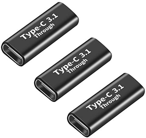 SELIACR Adaptador USB C a USB C (3Pcs), Tipo C Hembra a Hembra USB C 3.1 OTG 10Gbps 5A/30V Adaptador USBC Hembra a USBC Hembra, Cable de Extensión USB C para Conectar 2 Cables de Datos USB C
