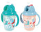 Nuby Flip N Sip Water Bottle - No Spill Sippy Cup 240ml / 8oz Twin Handle Weighted Straw Dishwasher Safe Suitable Beaker for 6 Months Plus (Snails, Pack of 2) 048526890422