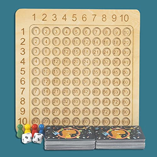 PRELGOSP Multiplikationsbrett Montessori Einmaleins Tabelle aus Holz, Multiplikationstabelle Kinder Stressabbauendes Lernspielzeug, Mathematische Operationen Einfacher Machen und Mehr Spaß Bringen