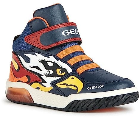 Geox J Inek Boy, Scarpe da ginnastica Bambini e ragazzi, Blu (Navy/Orange), 28 EU