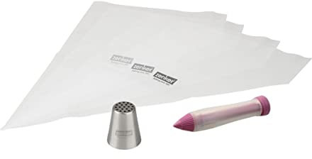 Zenker 44735 Football Cake Topper Set, Piping Bag and Decorating Pen, Stainless Steel, Plastic, Silicone, 20 x 36 cm