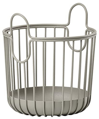 Zone Denmark Inu Korb zur Aufbewahrung, Kleiner Aufbewahrungskorb für Küche, Bad, Kinderzimmer, Home-Office, aus Metall, Durchm. 10,5 cm, Höhe 13,5 cm, Taupe