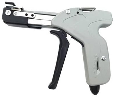 Amhuui Stainless Steel Cable Tie Gun, Cable Tie Gun, Fastening Cable Tie Tool, for 4.8-7.8mm Stainless Steel Ties with Automatic Function, Die-Cast Steel Flush Cut Zip Tie Gun with Steel Handle