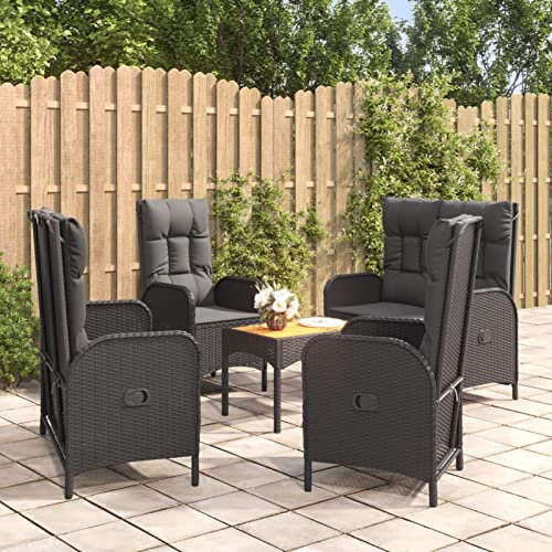 Yolola-5-tlg Gartenmöbel Essgruppe Garten Sitzgruppe Poly Rattan Gartenmöbel Set 4 Personen Balkon möbel terrassenmöbel gartenlounge Set Gartengarnitur-5-tlg-3